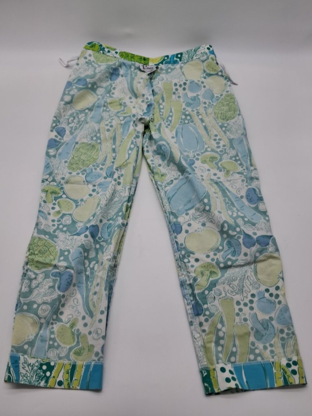 Lilly Pulitzer Steamed Vegetable Capri Pants Size 6 Green/Blue/Teal - Picture 6 of 8